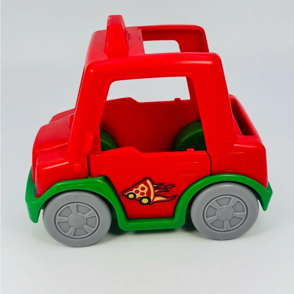 Fisher Price Little People RED CAR TRUCK PIZZA DELIVERY VEHICLE for Town 2018